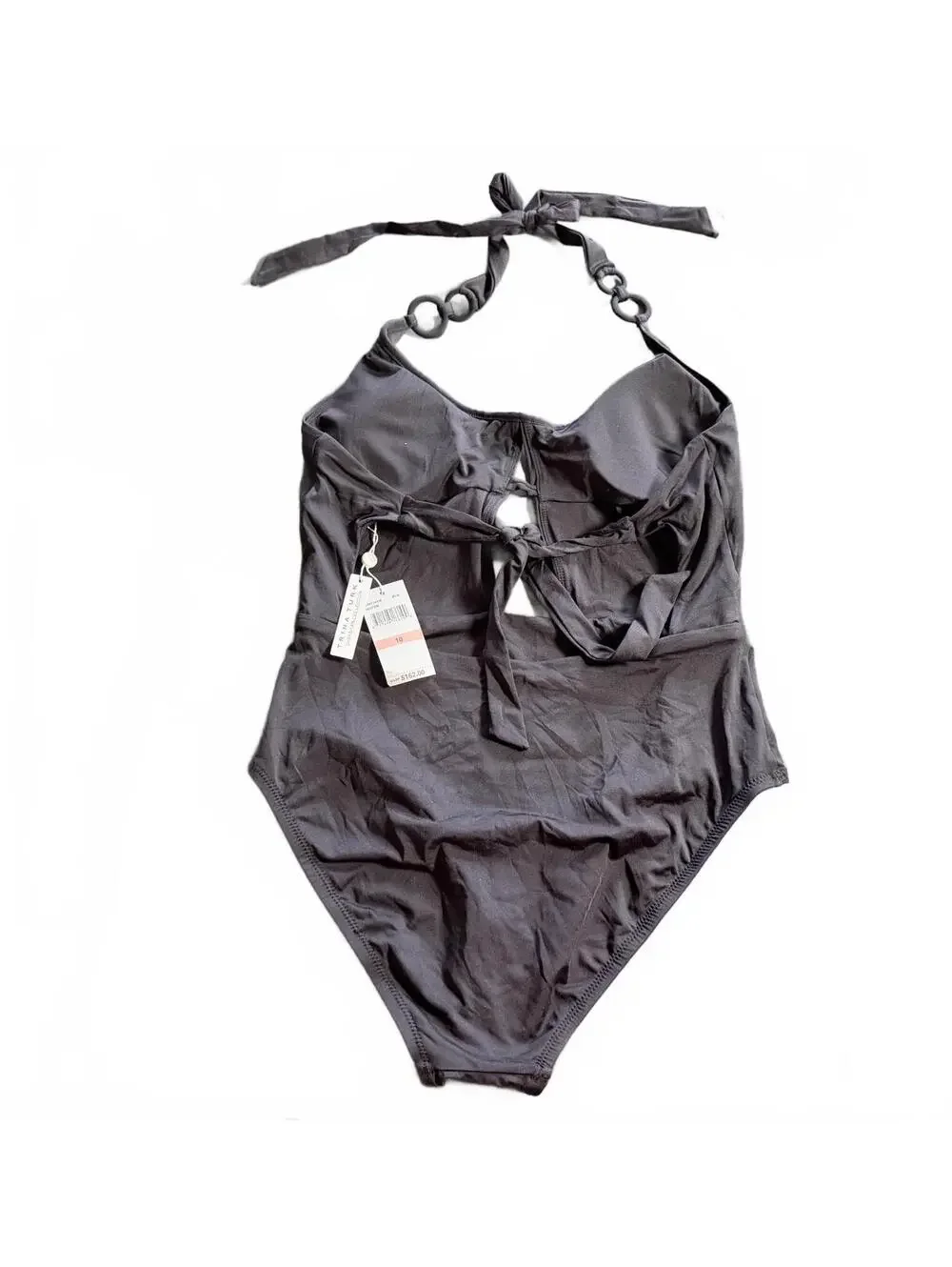 TRINA TURK O ring straps Monaco Scoop Neck Cutout Halter One Piece Swimsuit NWT